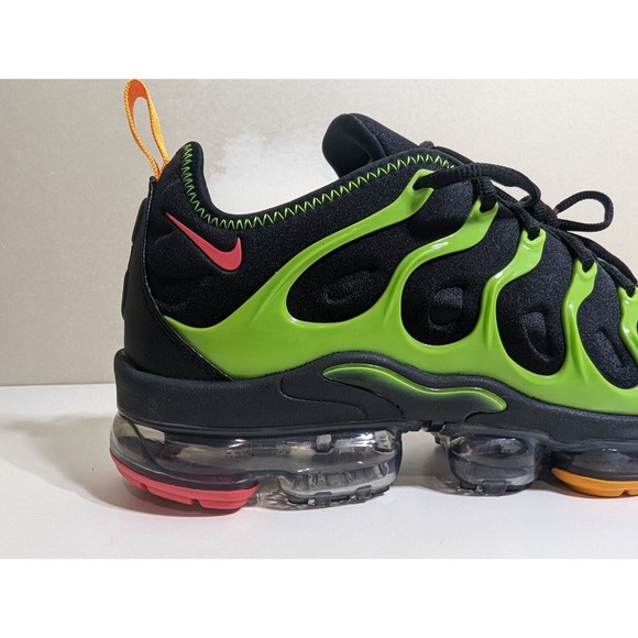 Nike Air Vapormax Plus Mens 10.5 Shoe Black Ember Glow Electric Green CU4884-001 - Picture 4 of 9